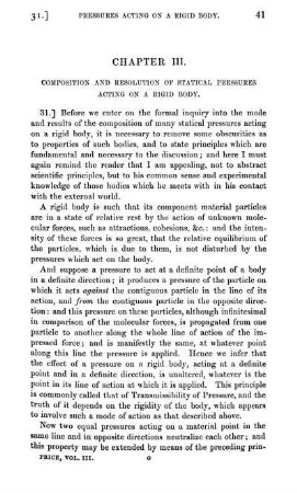 Chapter III. Composition and resolution of statical pressures acting on a rigid body.