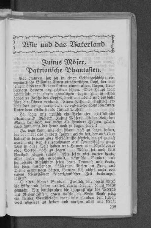 Justus Möser, Patriotische Phantasien.