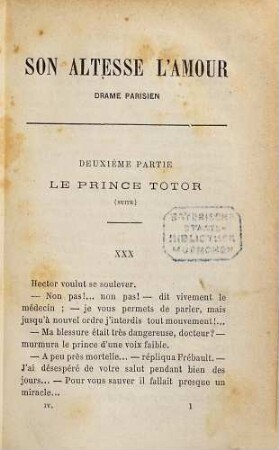 Son altesse l'amour : Drame parisien, 4