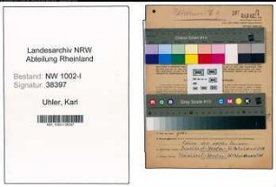 Entnazifizierung Karl Uhler, geb. 22.03.1905 ()