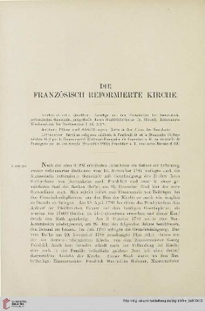 Die Französisch- reformierte Kirche
