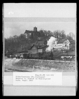 Scharfenstein, Blick auf Bahnhof und Burg