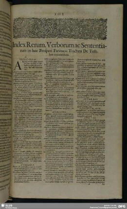 Index Rerum, Verborum ac Sententiarum in hoc Prosperi Farinacii Tractatu De Testibus contentarum