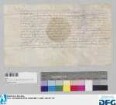 Wilhelm Wernnher, Freiherr zu Zymmbern, Herr zu Wyldenstain, anstatt Rudolphs, Grafens zu Sulltz, Hofrichters zu Rottweill, lädt Hannsen Hypffel zu Nürnberg in Sachen seines Streites mit Petter Köchlins zu Colmar vor sich.