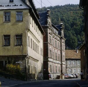 Sonneberg. Amtsgericht. Schrägansicht der Hauptfassade