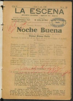 Noche buena : comedia dramática en tres actos ; trilogia moderna, parte 3