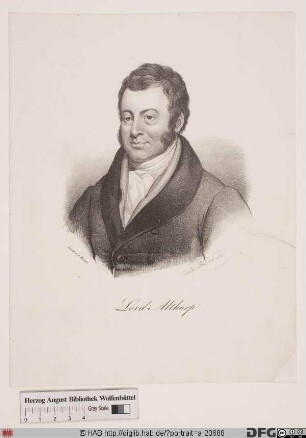 Bildnis John Charles Spencer, 1834 3. Earl Spencer (vorher Viscount Althorp)