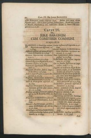 Caput IV. De Jure Baronum Cum Comitibus Communi.