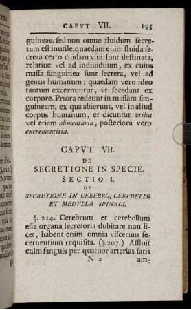 Caput VII. De Secretione In Specie.