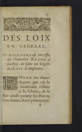 Des loix en general
