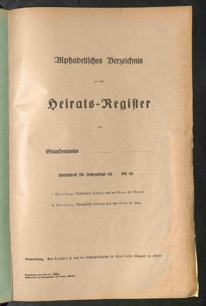 Standesamtsbuch der Stadt Aschaffenburg: Register Eheschließungen 1927 - 1929