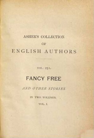 Fancy free and other stories, 1