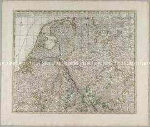 Tabula Geographica qua Pars Meridionalis sive Superior / Pars Septentrionalis sive Inferior Rheni, Mosae et Mosellae