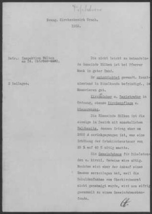 Hülben: Inspektionsbericht 1932