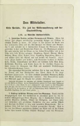 Erste Periode. Die Zeit der Völkerwanderung und der Staatenbildung