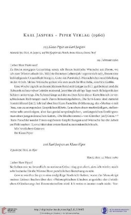 Karl Jaspers- Piper Verlag (1960)