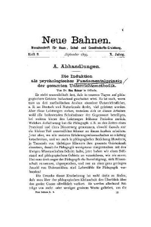 Die Induktion als psychologisches Fundamentalprinzip der gesamten Unterrichtsmethodik