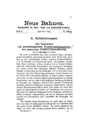 Die Induktion als psychologisches Fundamentalprinzip der gesamten Unterrichtsmethodik