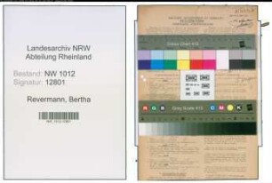 Entnazifizierung Bertha Revermann , geb. 19.08.1903 (Musiklehrerin)