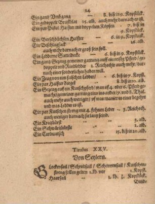 Titulus XXV. Von Seylern.