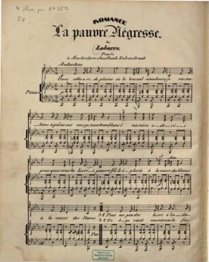 La pauvre négresse : romance