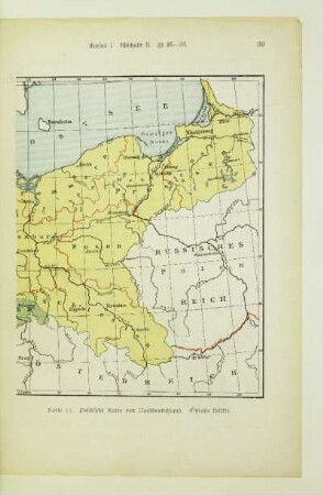 Politische Karte von Norddeutschland. Östliche Hälfte
