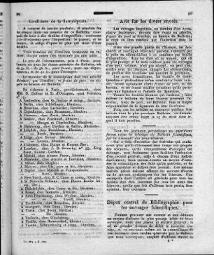 Dépot central de Bibliographie pur les ouvrages scientifiques