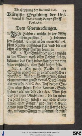 Drey Vormerckungen.