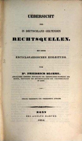 Encyclopädie der in Deutschland geltenden Rechte, 1