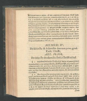 Membr. IV. De subiecto & Adiunctis duorum prior. grad. Exalt. Christi.