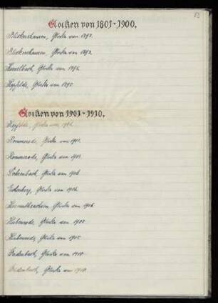 Glocken von 1901 - 1910