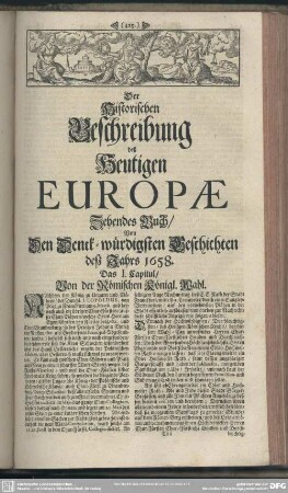 Zehendes Buch, Von Den Denck-würdigsten Geschichten deß Jahrs 1658