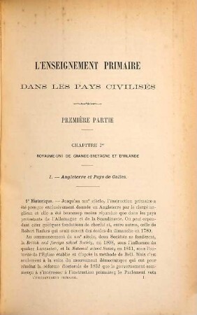 L' enseignement primaire dans les pays civilisés