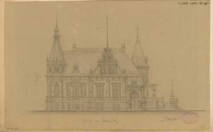 Wohnhaus, Eberswalde Monatskonkurrenz Juli 1880: Aufriss Straßenansicht (Alsenplatz)