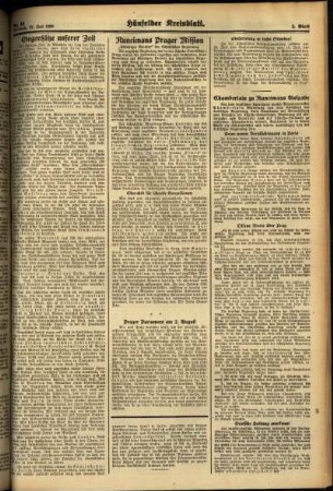 Zweite Ausgabe vom Mittwoch, den 27. Juli 1938.