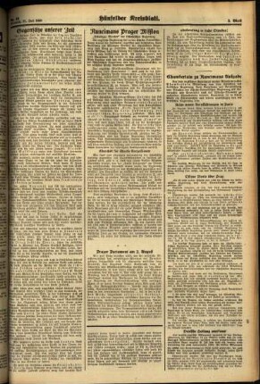 Zweite Ausgabe vom Mittwoch, den 27. Juli 1938.
