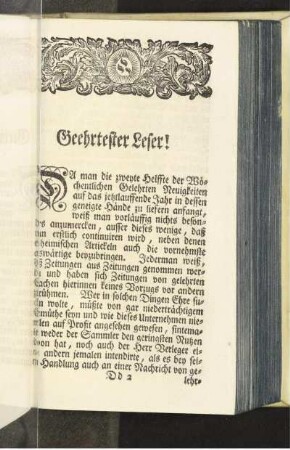 Geehrtester Leser!