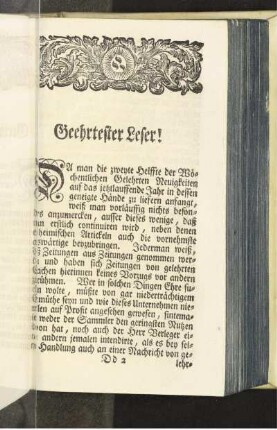 Geehrtester Leser!