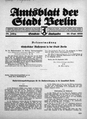 Sonderausgabe, 30. September 1935