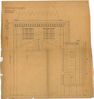 Billing, Hermann; Mannheim (Baden-Württemberg); Kunsthalle - Mittelbau (Teilansicht)