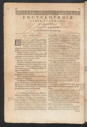 Encyclopaediae Liber Secundus, Exhibens Hexilogiam Id est, Doctrinam de habitibus.