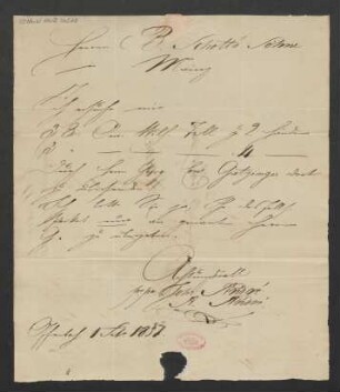 Brief an B. Schott's Söhne : 01.02.1831