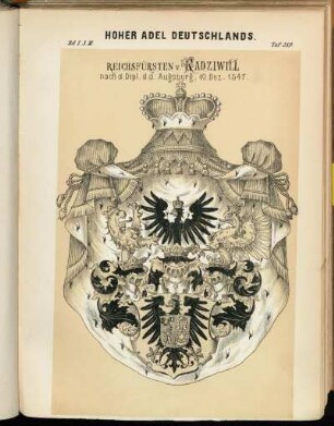 Taf. 289. Reichsfürsten v. Radziwill nach d. Dipl. d.d. Augsburg, 10. Dez. 1547.
