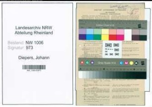 Entnazifizierung Johann Diepers , geb. 08.03.1895 (Landwirt)