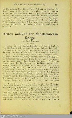 Meißen während der Napoleonischen Kriege