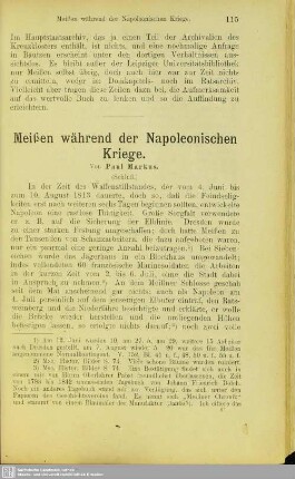 Meißen während der Napoleonischen Kriege