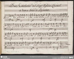 2 Cantatas - Mus.1-J-3,5-5 : S, strings, bc