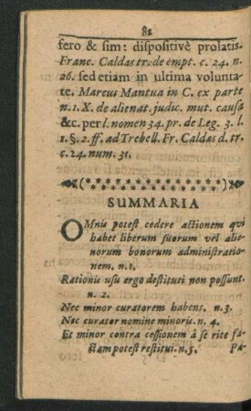 Summaria Cap. II.