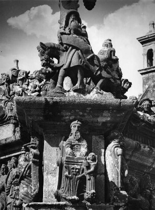 Kalvarienberg : Kalvarienberg (1581-1588). Detail mit Pilatus und Fuhrwerk. Guimiliau