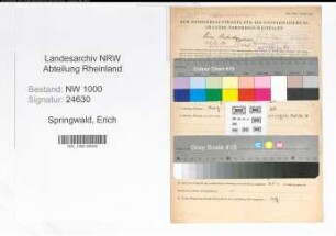 Entnazifizierung Erich Springwald, geb. 05.09.1908 (Elektriker)